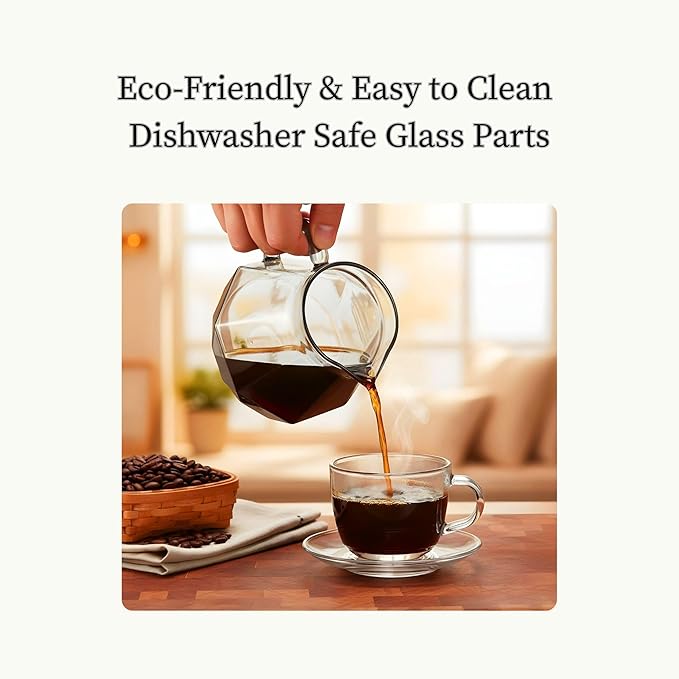 V60 Pour Over Coffee Maker Set with 100 Paper Filters Glass Dripper and 20 oz Carafe Manual Drip Coffee Brewer with Bamboo Base for Home or Office Barista Style Pour Over Kit