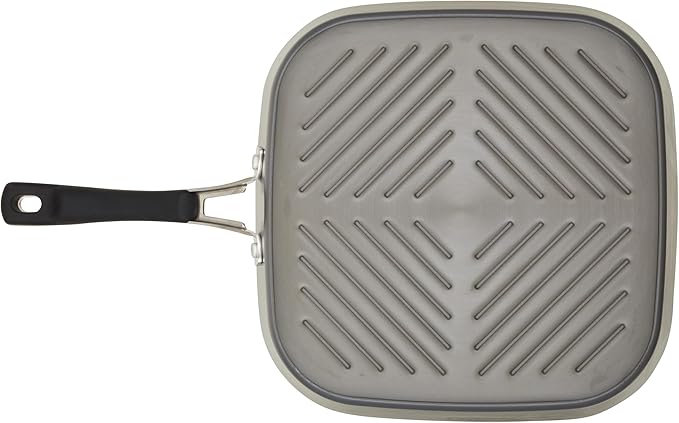 Rachael Ray Cook + Create Hard Anodized Nonstick Deep Grill Pan/Griddle 11 Inch - Black