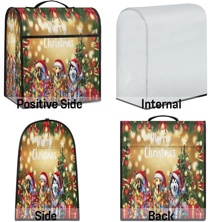 cfpolar Kitchen Aid Mixer Cover Compatible with 6-8 Quarts Christmas Ball Dog Stand Mixer Cover Kitchen Aid Mixers Accessories Appliance Organizer Bag Dust Covers with Zipper Pocket