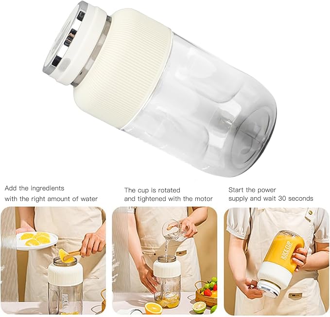 Sanpyl Portable Juicer USB Electric Blender Mini Juicer Cup with Stainless Steel Blades for Making Smoothies Juice Shakes for Travel Camping Gym Office 1.2L