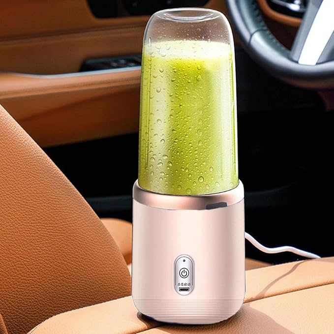 Compact Fruit Blender with Portable Water Bottle for Drinks Pink
