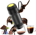 Portable Espresso Machine 3-in-1 Self-Heating Portable Coffee Maker for Travel with Rechargeable Battery Cordless Electric Mini Espresso Maker for RV Hiking Camping Office (Black)