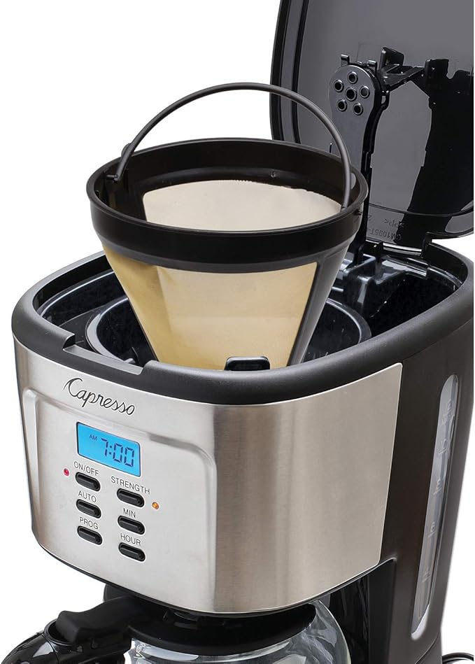 Capresso 12-Cup Coffee Maker with Glass Carafe Stainless and Black 416.05