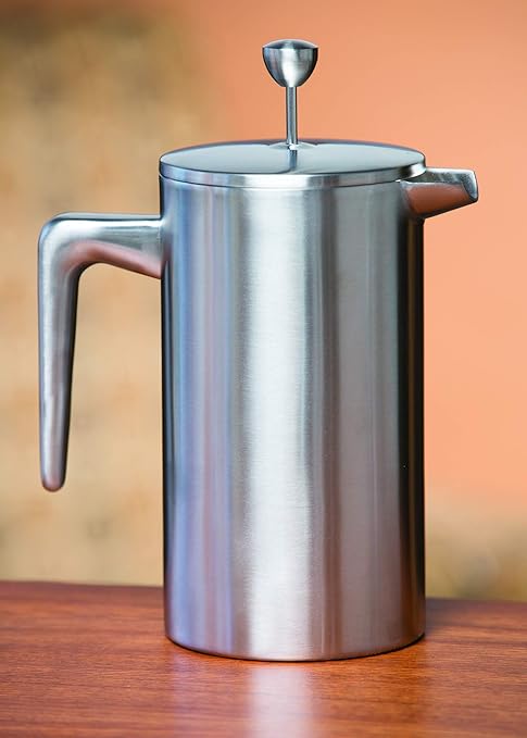 Service Ideas PDWSA350PS Double Wall Coffee Press Stainless Steel Polished 12 oz.
