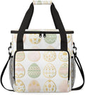 Oil Painting Floral Coffee Maker Carrying Bag Easter Egg Travel Storage Bag Compatible with K-Mini or K-Mini Plus Single Serve Coffee Brewer Carrying Case with Multiple Pockets &amp Shoulder Strap
