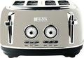 Haden Dorset 4-Slice Wide-Slot Toaster Stainless-Steel Bread Toaster with Adjustable Browning Control Crumb Tray &amp Non-Slip Feet Putty &amp Chrome