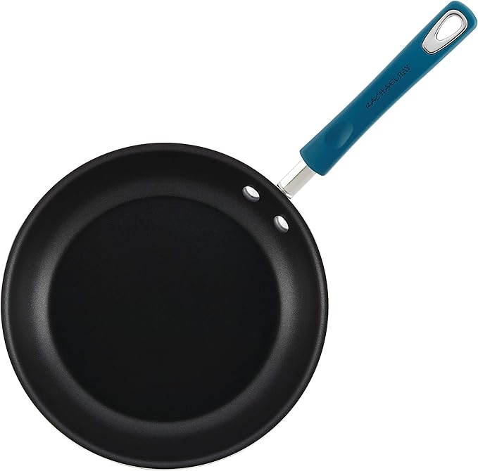 Rachael Ray Brights Nonstick Cookware Pots and Pans Set 10 Piece Marine Blue