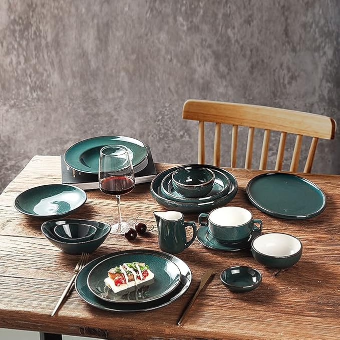 Porcelain Dinnerware Sets Plates and Bowls Sets 48pcs Ceramics Dinnerware Sets Porcelain Dishes Set Complete Table Service Compatible wit