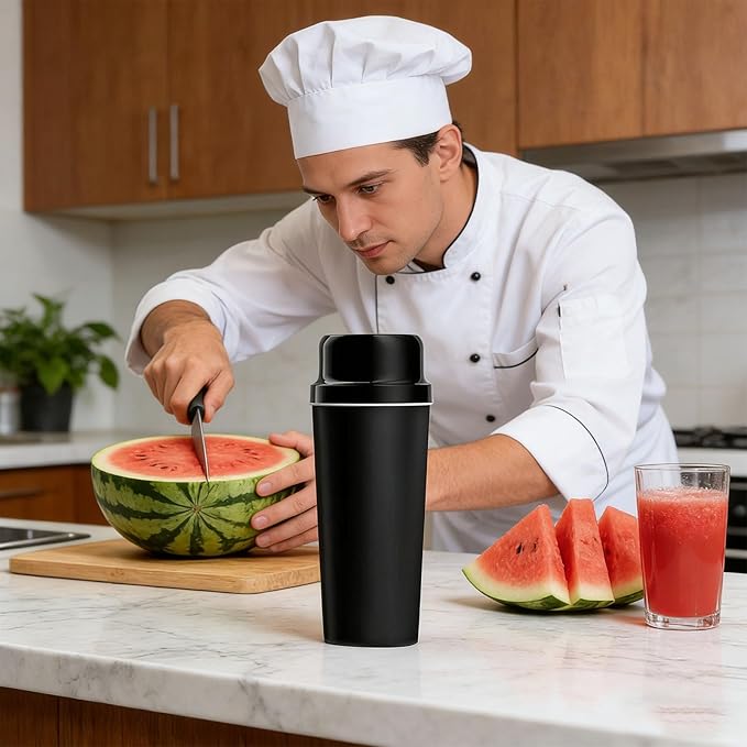 Fdit 650ML Portable Blender Black Cordless Rechargeable Insulated Juicer Cup with 21000rpm Stainless Steel Blades for Kitchen Gym Office Travel