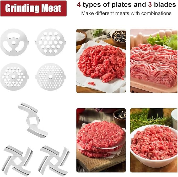 304 Dishwasher Safe Stainless Steel Food Grinder Attachment Compatible for KitchenAid Food Grinder Compatible with Meat Grinder Attachment