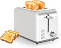 Simple Deluxe 2-Slice Stainless Steel Toaster Extra Wide Slot Toaster &amp Removable Crumb Tray with 6 Browning Setting and 3 Function for Bread &amp Waffle White