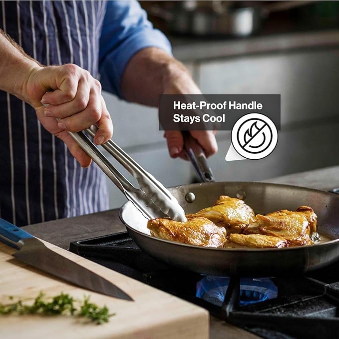 Misen 5-Ply Stainless Steel Cookware Set - Versatile Dishwasher Safe - 5-Piece Set - 10 Skillet 3 QT Saute Pan + Lid 3 QT Saucier + Lid