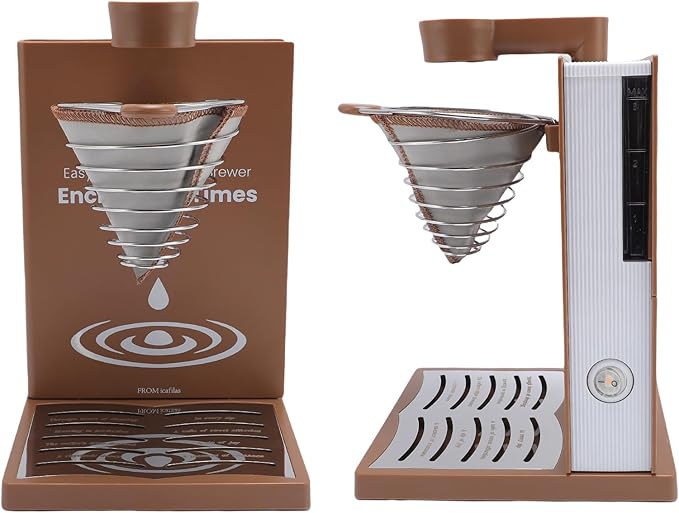 Foldable Pour Over Coffee Machine Electric Detachable Drip Coffee Maker with Stable Heating System for Home Travel Office 7 Holes Book Shaped Brewer for Flavorful Extraction