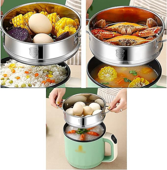 Rice Cooker - Rice Cooker With Steamer Basket Rice Cooker (1.9L) Multifunctional All-in-One Home Rice Cooker/Frying Pan/Wok/Soup Pot Steamed Healthy Food And Vegetables (Color : White)
