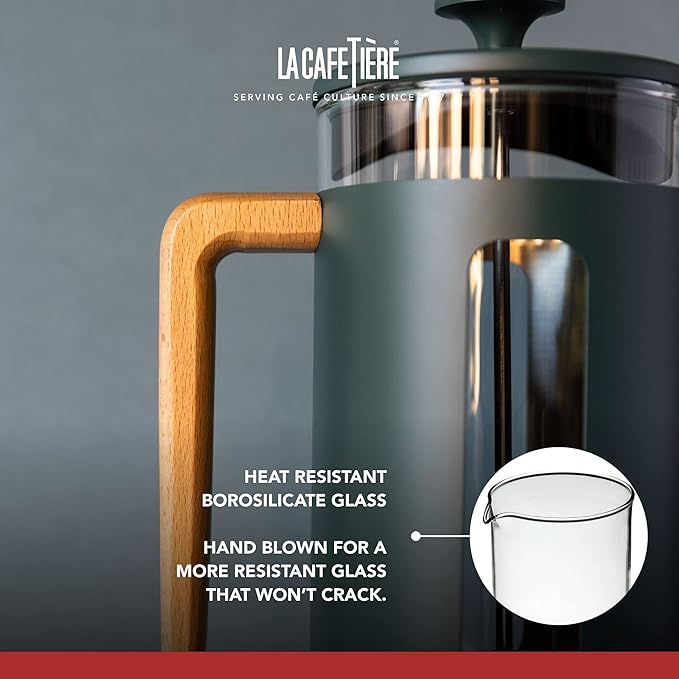 La Cafetière Pisa Stainless Steel Cafetière 8 Cup French Press Green Gift Boxed