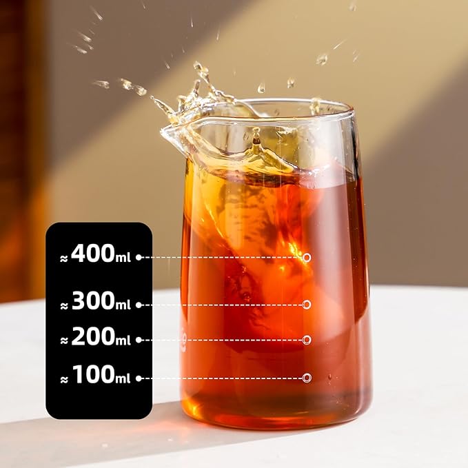 Bincoo Glass Ice Coffee Dripper with Adjustable Dripe Flow Control Cold Brew Coffee Maker - 450ML Precision Drip Brewer Tower for Smooth Low-Acidity Cold Brew Concentrate
