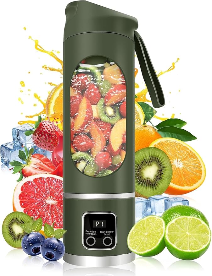 Paramexview® Portable Blender 16oz/500ml for Juices &amp Smoothies with 12 Stainless Steel Blades | USB Rechargable &amp 3 Levels Multi-Speed Control | 50W Powered fusion Portable Blender