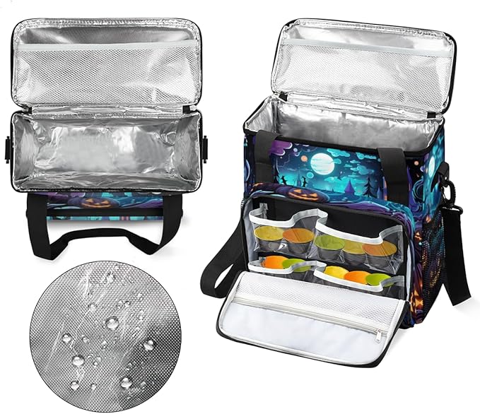 Moon Castle Halloween Pumpkin Coffee Maker Carrying Bag Travel Storage Bag Compatible with K-Mini or K-Mini Plus Single Serve Coffee Brewer Carrying Case with Multiple Pockets &amp Shoulder Strap