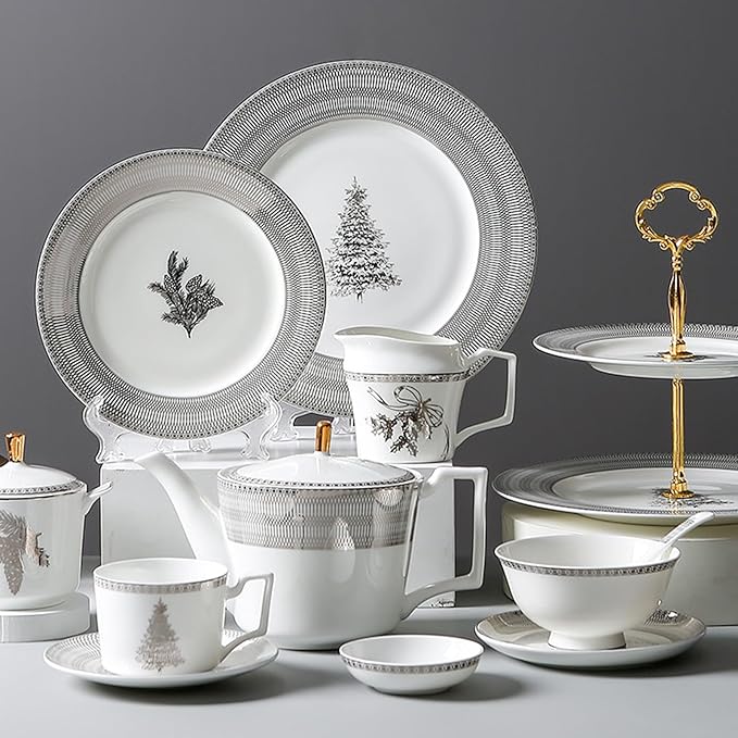 8-piece dishes set for 2 dinnerware sets bone china dinnerware set porcelain dinnerware set family gathering hotel banquet wedding Gift for Mother's Day