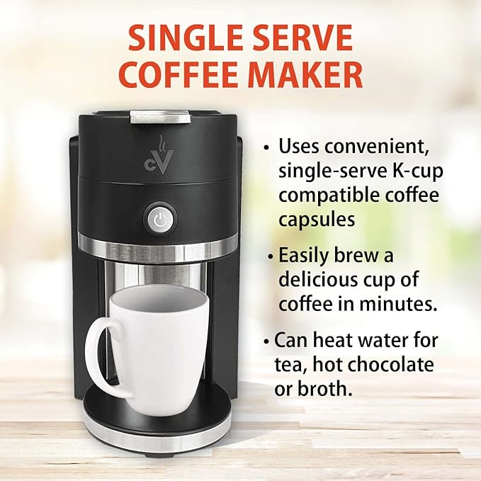 Café Valet Barista Single Serve Coffee Maker Compatible with K-Cup Coffee Pods Compact Design