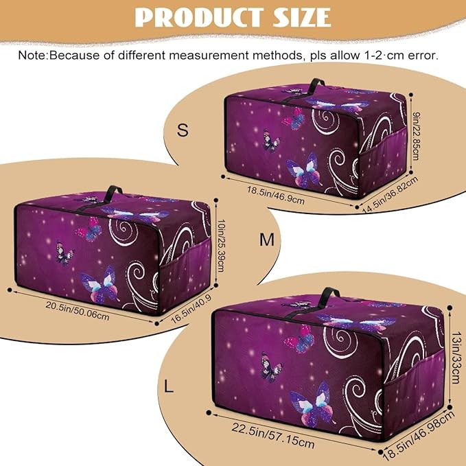Butterfly Print Toaster Oven Dust Cover Heavy Duty Dustproof Smart Microwave Oven Protector Washable Toaster Oven Air Fryer Cover 18.5 x 14.5 x 9 Purple