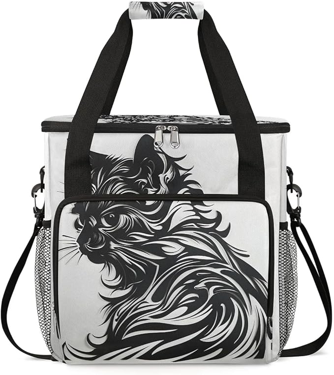 Animals Black Cats Coffee Maker Carrying Bag for Keurig K-Mini or K-Mini Plus Storage Portable Coffee Maker Travel Bag