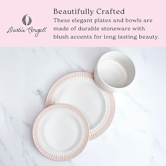 Rising Up 12 Piece Dinnerware Set Service for 4 Blush