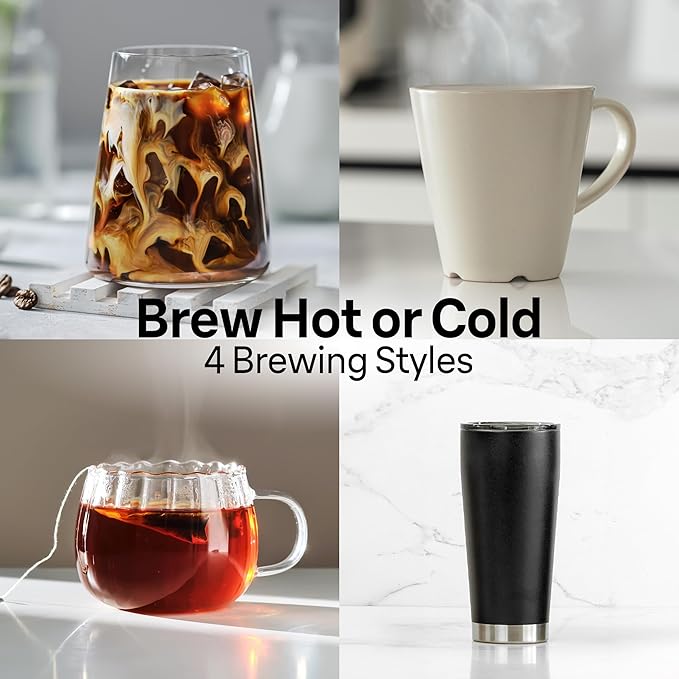 Braun MultiServe Plus 10-Cup Drip Coffee Maker - Hot &amp Cold Multi-Serve Brewer with Timer and Auto Start Hot Water Dispenser Over Ice Function Stainless Steel &amp Pod-Free Design KF9370SI