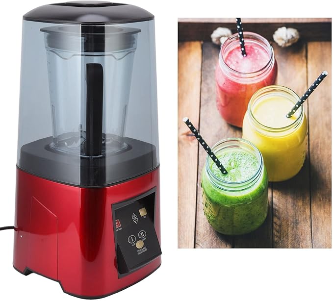 2200W Shakes and Smoothies Blender with Soundproof Cover for Kitchen 80 DB High Speed Countertop Blender for Ice Puree Frozen Fruit (US Plug 110V)