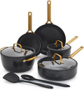 GreenPan Nonstick Reserve Pro 10 Piece Cookware Set NSF Certified Ceramic Hard Anodized PFAS-Free Pots &amp Pans Set with Lids Stainless Steel Handles Oven &amp Dishwasher Safe Black