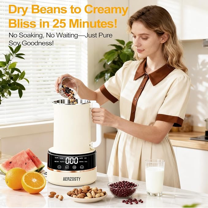 10 in 1 Nut Milk Maker Machine 40oz/1.0L Soy Milk Maker with Auto Clean/24H Delay/Keep Warm/Boil Water Almond Milk Maker for Homemade Oat Juice Milk Shakes Plant Based and Dairy Free Beverages