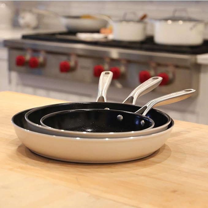 TeChef Collection | 12 Ceramic Nonstick Frying Pan Skillet Nontoxic - Free of PFAS PFOA PTFE Made in Korea (12-in)