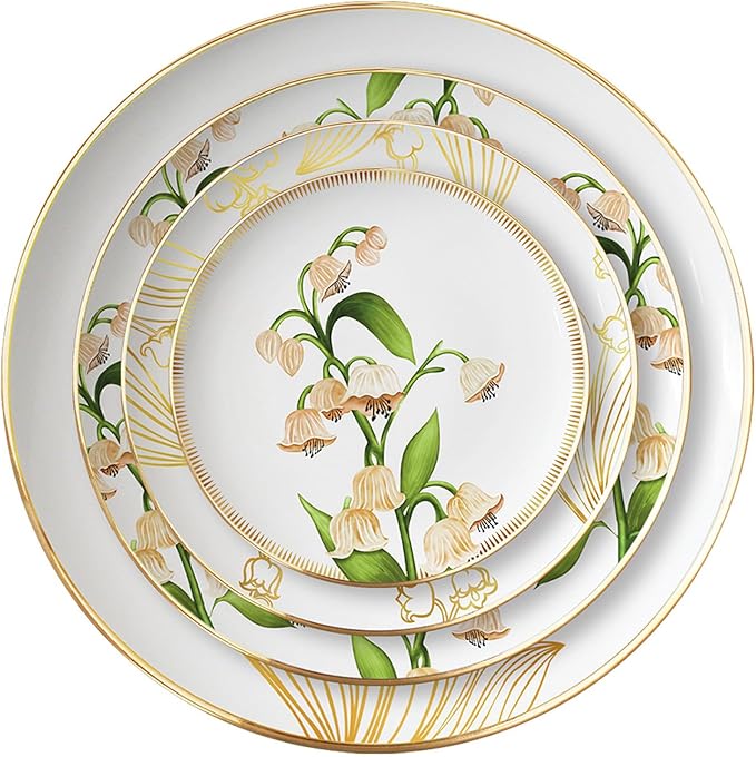 Nordic minimalist style Bone China Dinnerware Sets Service for 6Delicate Steak Dinner Plates Dish Set Include 16 inch 10.5 inch 16 inch 6.5 inch plate