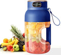 large portable blenderpowerful motor driving ten-blade cutter head dual large-capacity batteries TYPE-C fast charging head 42Oz (1200ml) large capacity (BLUE)