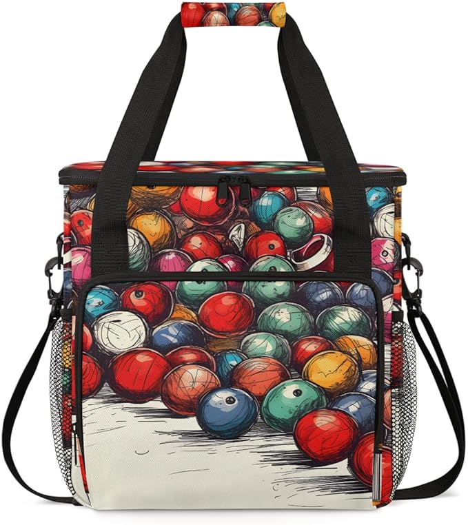 Graffiti Sport Ball Coffee Maker Carrying Bag Portable Travel Storage Tote Bag Compatible with K-Mini or K-Mini Plus Single Serve Coffee Brewer Carrying Case with Multiple Pockets &amp Shoulder Str