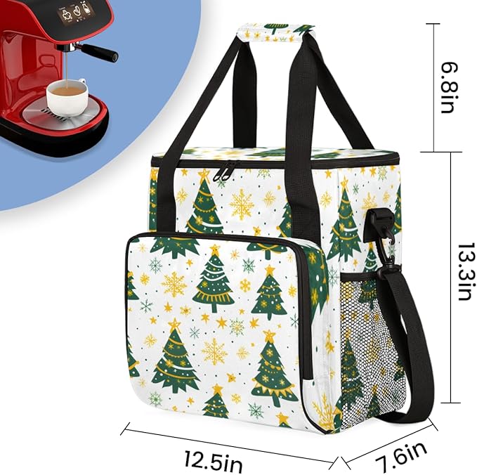 Colorful Tree Coffee Maker Carrying Bag Magical Tree Travel Storage Bag Compatible with K-Mini or K-Mini Plus Single Serve Coffee Brewer Carrying Case with Multiple Pockets &amp Shoulder Strap