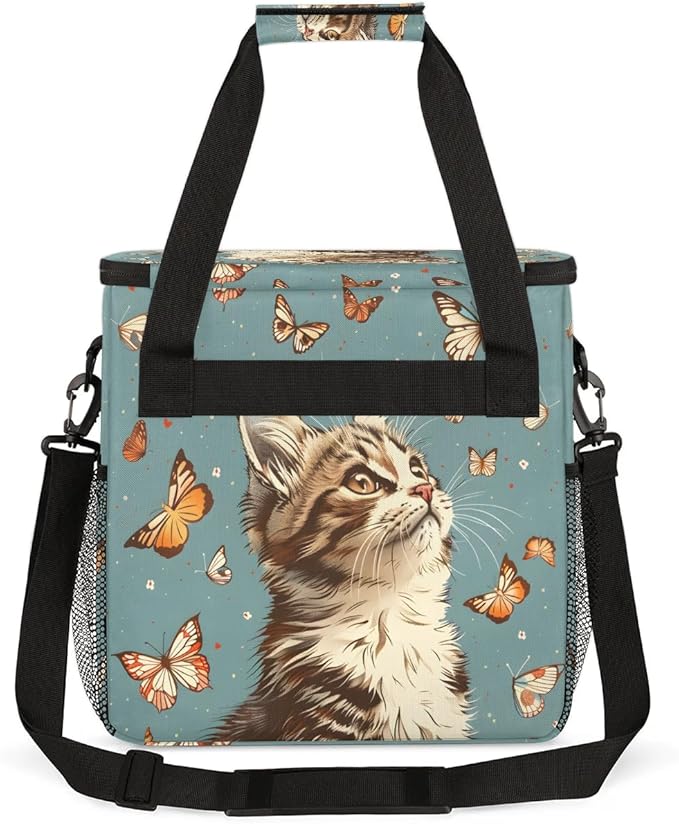 Cat Butterfly Coffee Maker Travel Bag for K-Mini or K-Mini Plus Single Serve Coffee Brewer Portable Storage Tote Case for Tarvel