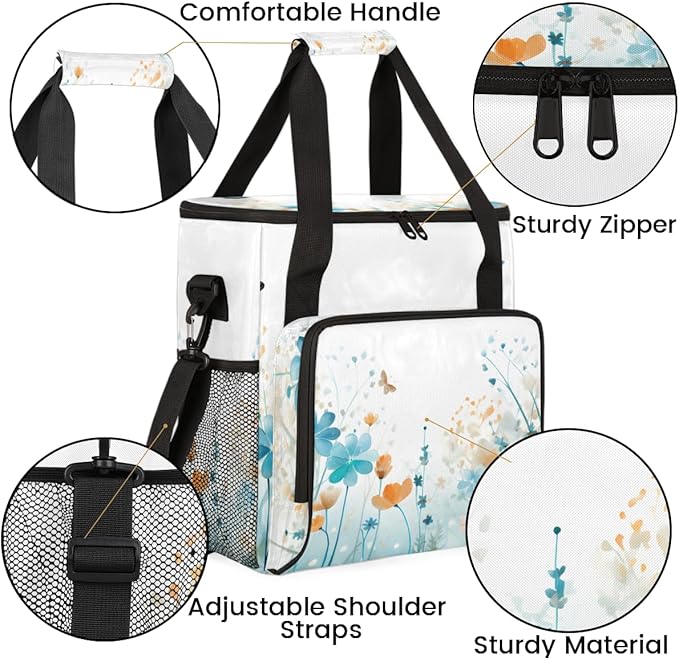 Dreamy Butterfly Coffee Maker Carrying Bag Portable Travel Storage Tote Bag Compatible with K-Mini or K-Mini Plus Single Serve Coffee Brewer Carrying Case with Multiple Pockets &amp Shoulder Strap