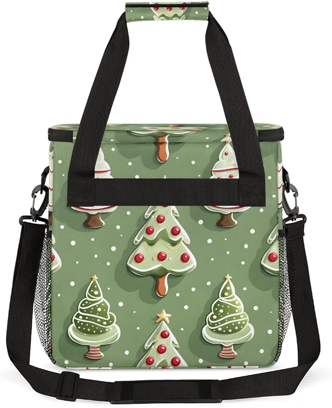 Abstract Tree Xmas Coffee Maker Carrying Bag Portable Travel Storage Tote Bag Compatible with K-Mini or K-Mini Plus Single Serve Coffee Brewer Carrying Case with Multiple Pockets &amp Shoulder Stra