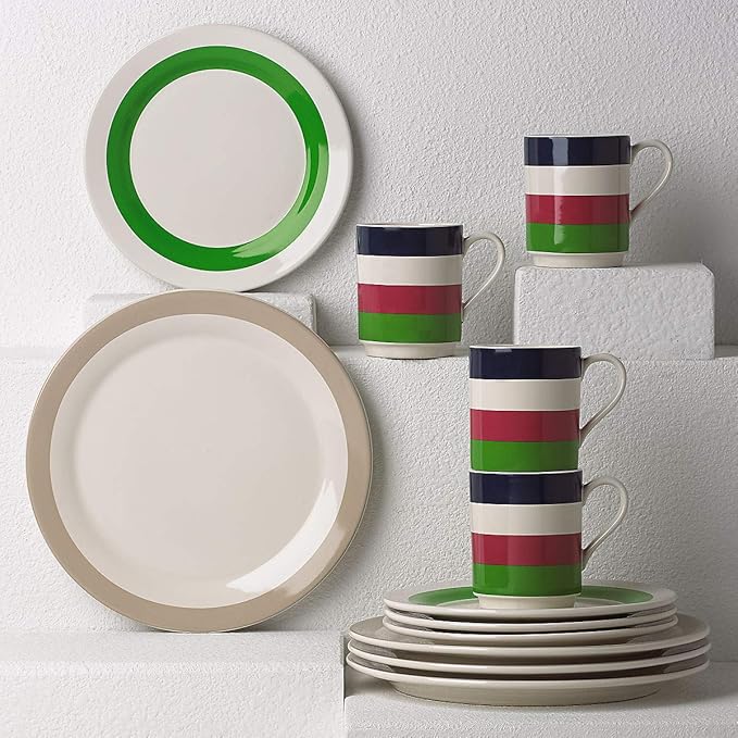 KSNY Kate Spade New York All In Good Taste Rainey Street Stripes 12-piece Dinnerware Set by Lenox new