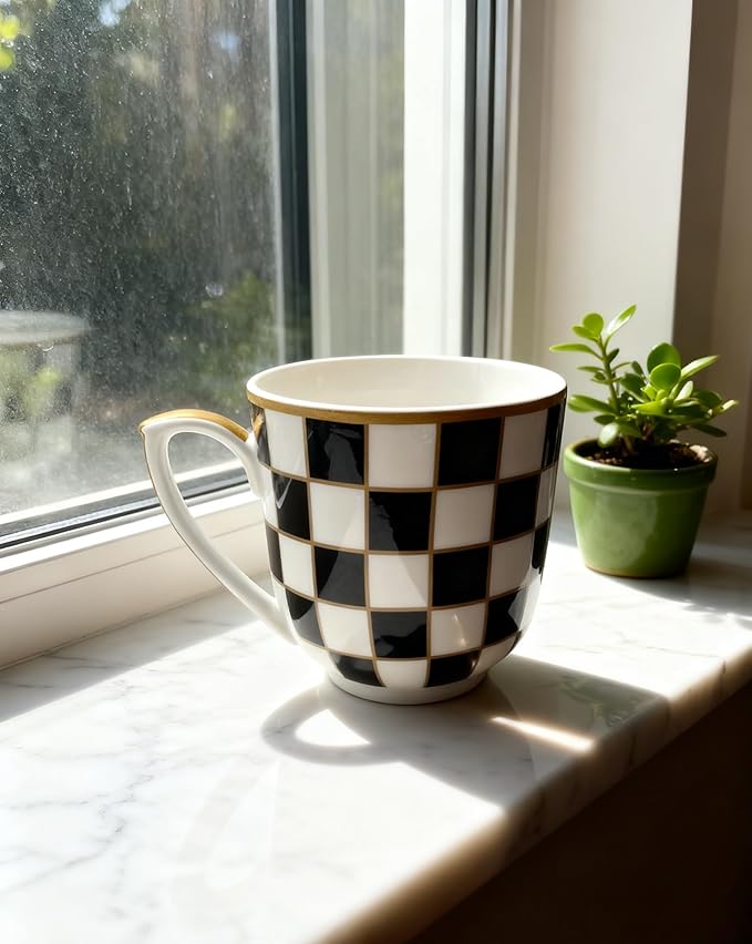 Porlien Checker Dinnerware Sets for 4 &amp Mug Sets for 2