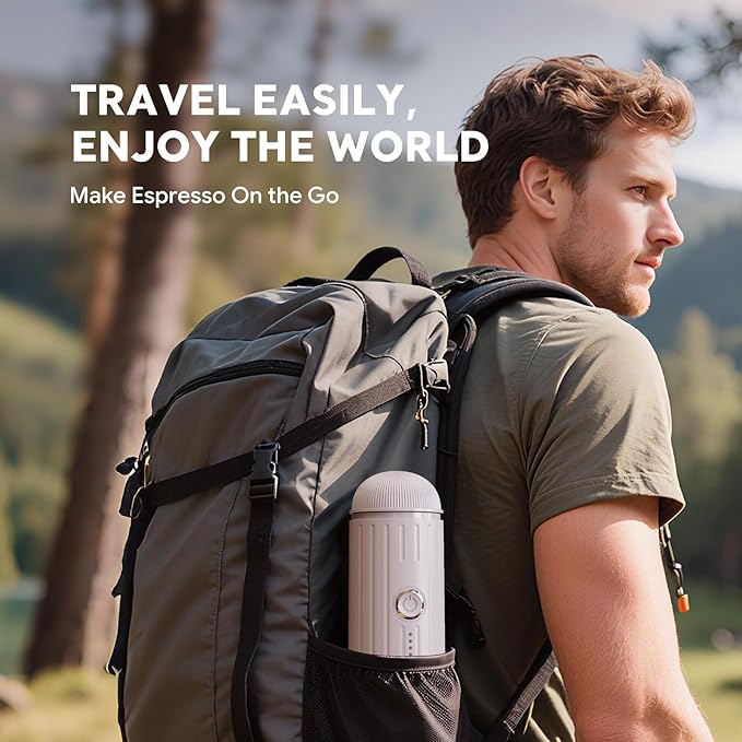 Portable Electric Espresso Coffee Maker for Ground Coffee &amp NS Capsule Espresso Machine Fast Self-Heating Technology‌ with USB-C Perfect for RV Hiking Camping Office &amp On-the-Go Lifestyles