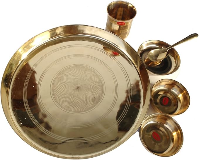 Rastogi Handicrafts Bronze Dinner Set (Kansa Thali)