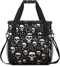 Floral Skull Coffee Maker Carrying Bag Portable Travel Storage Tote Bag Compatible with K-Mini or K-Mini Plus Single Serve Coffee Brewer Carrying Case with Multiple Pockets &amp Shoulder Strap
