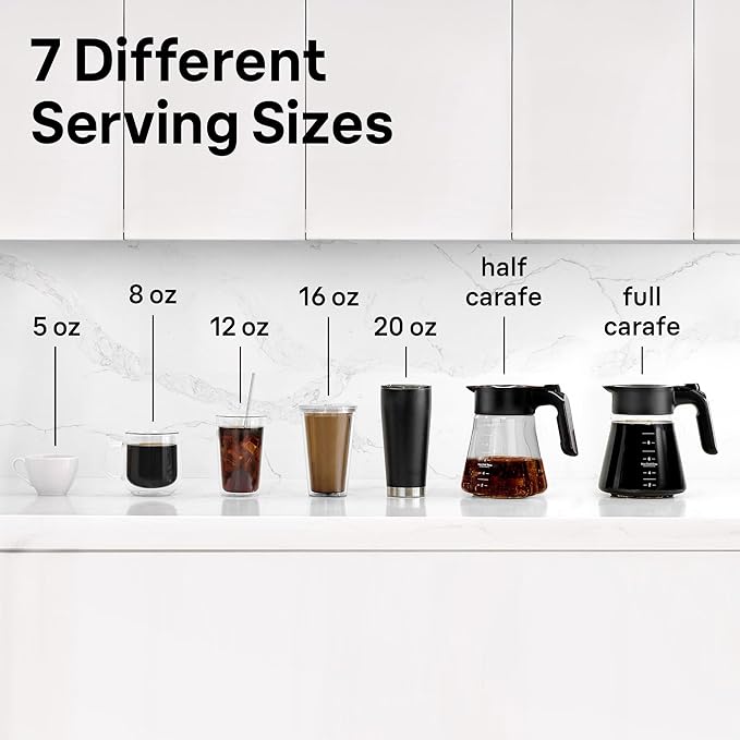 Braun MultiServe Plus 10-Cup Drip Coffee Maker - Hot &amp Cold Multi-Serve Brewer with Timer and Auto Start Hot Water Dispenser Over Ice Function Stainless Steel &amp Pod-Free Design KF9370SI