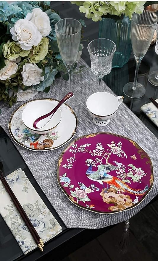 Dinnerware Sets Dish Set11pcs Bone China Tableware Set Ceramic Set Bowls and Plates Luxury Cups and Plates SetService for 1