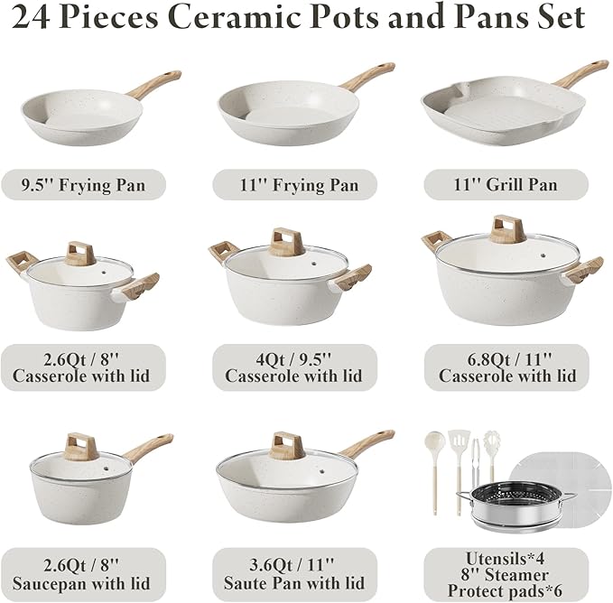 24pcs set cream white+17pcs set cream white
