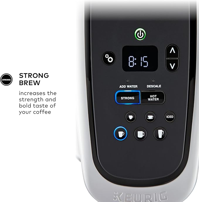 Keurig K-Elite Single Serve K-Cup Pod Coffee Maker with Strength and Temperature Control Iced Coffee Capability 8 to 12oz Brew Size Programmable Brushed Gold