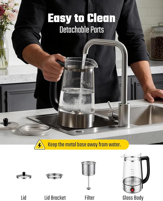 Percolator Coffee Pot Electric Coffee Maker 10-Cup Coffee Percolator with Auto Keep Warm Stainless Steel Basket Borosilicate Glass Cool-Touch Handle