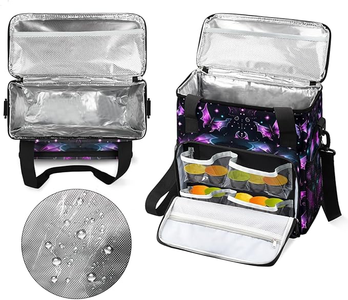 Halloween Bat Coffee Maker Carrying Bag Modern Bat Travel Storage Bag Compatible with K-Mini or K-Mini Plus Single Serve Coffee Brewer Carrying Case with Multiple Pockets &amp Shoulder Strap